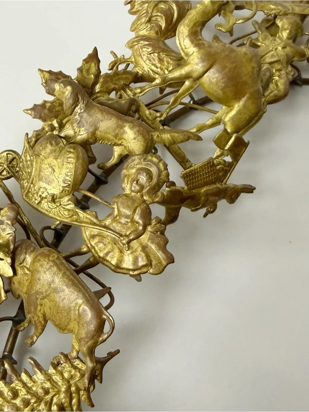 Vintage Dresden Petite Choses All Holiday Brass Wreath 15